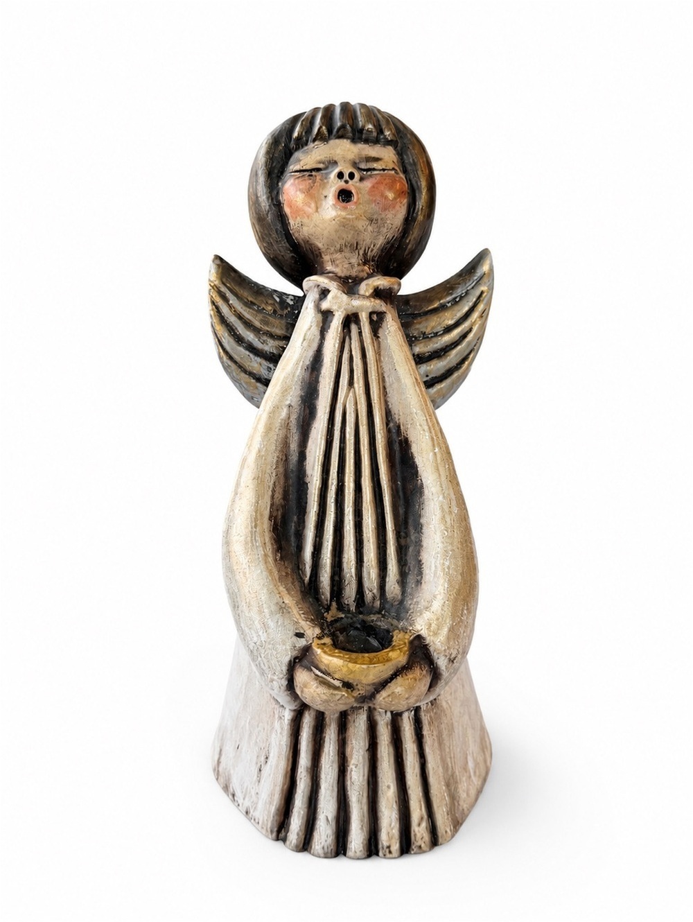 Vintage Angel Candle Holder | Folk Art Angel Taper Candle Holder | Engel Thun